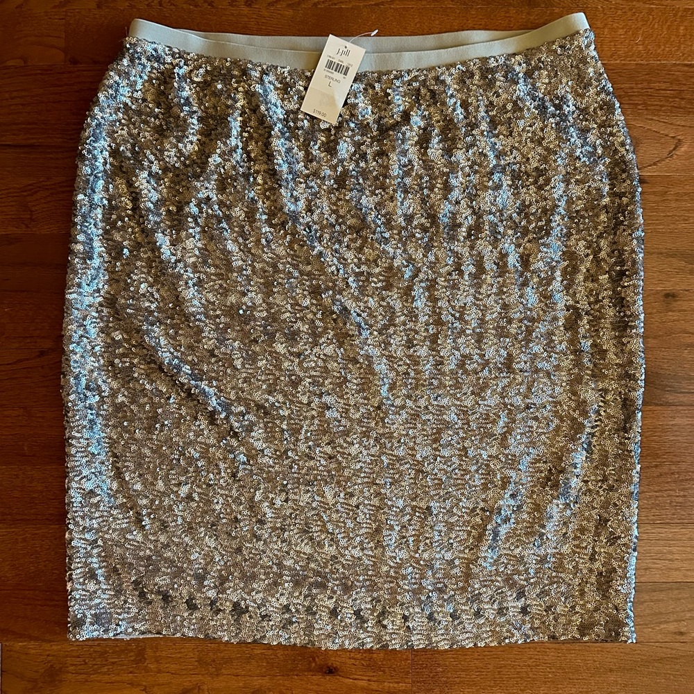 J Jill stretch sequined skirt.  Size L/14.  NWT